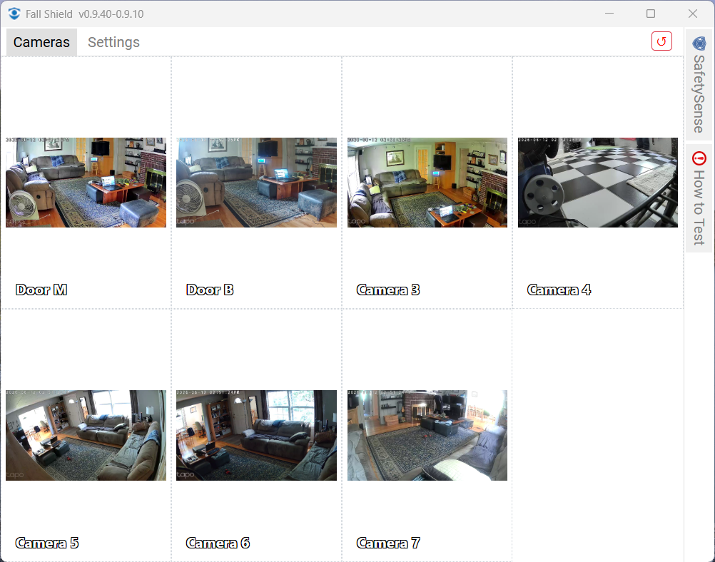 FallShield Control Center camera view page